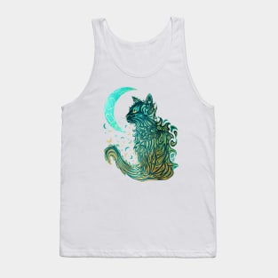 Cat Moon Dreaming (Turquoise Edition) Tank Top